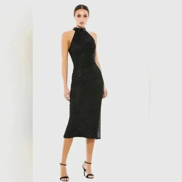Mac Duggal Dresses & Skirts - Mac Duggal #5531 high neck halter sleeveless midi dress NWT SZ 4 formal party